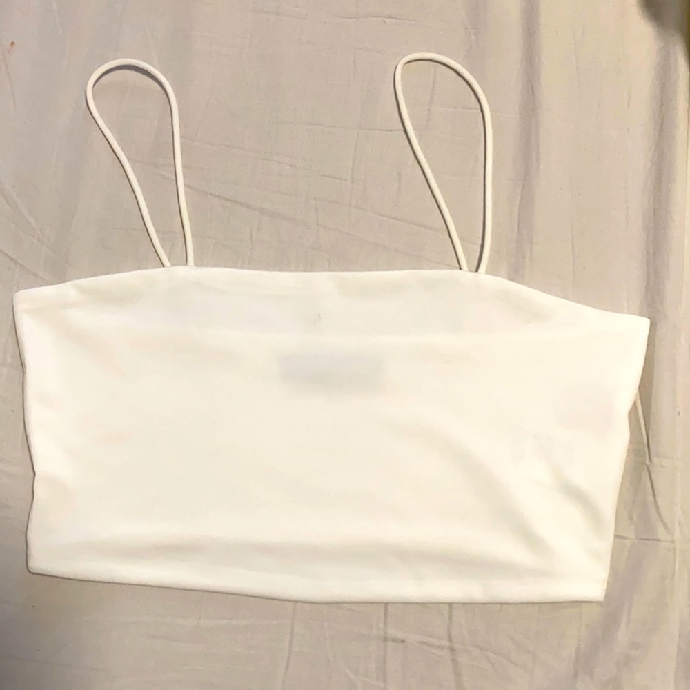 White cropped top